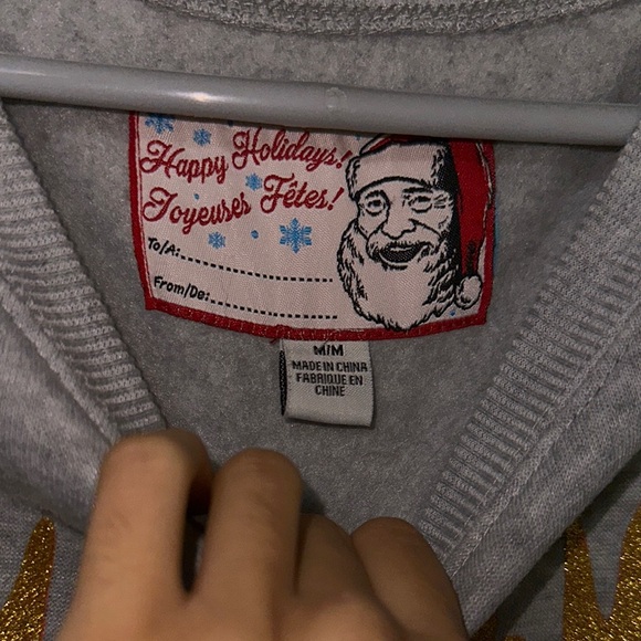 Merry Pugmas Grey Sweater - Picture 2 of 3